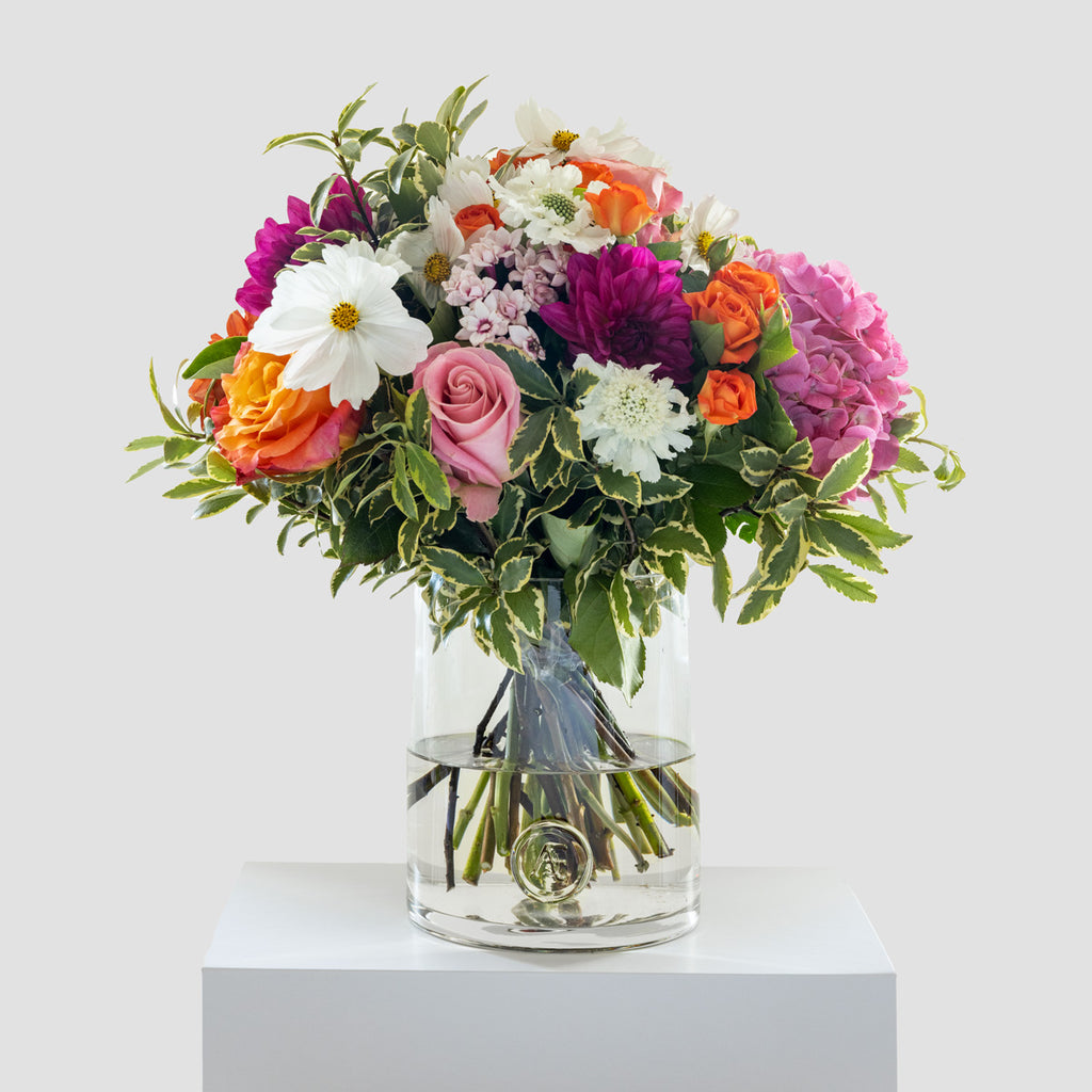 Fresh Flowers Arrangement With Medium Vase