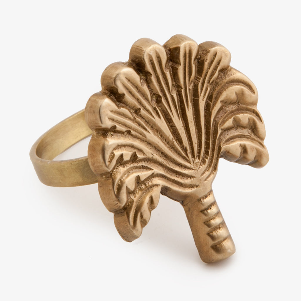 Palm Napkin Ring Brass