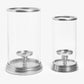 Nickel Hurricane Candle Holders Grouped