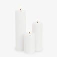 Nordic White Lux Flameless Candle 6cm Wide Grouped