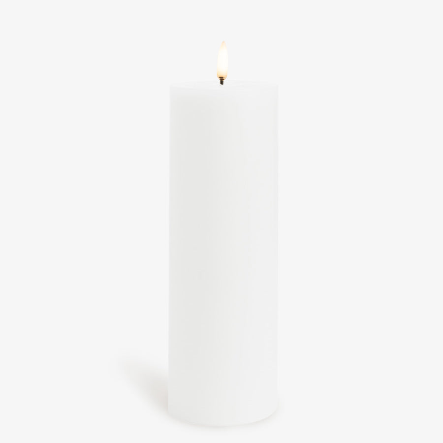 Nordic White Lux Flameless Candle 7W x 22H cm Lit
