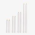 Nordic White Lux Flameless Tapered Candles 2pkt Grouped
