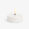 Nordic White Lux Flameless Tea Light Candle Maxi 6cm Styled Front