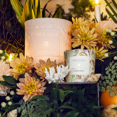 Oceania Bisque Bisque Candle Holder Styled