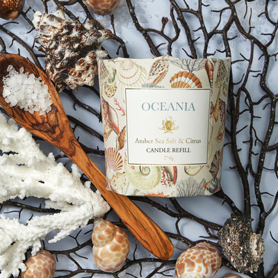 Oceania Candle Refill Styled With Ingredients