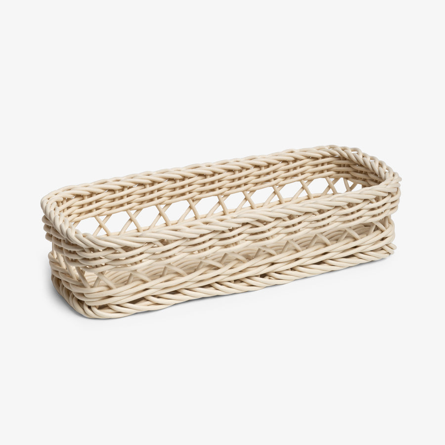 Osier Eggshell Slim Rectangular Basket