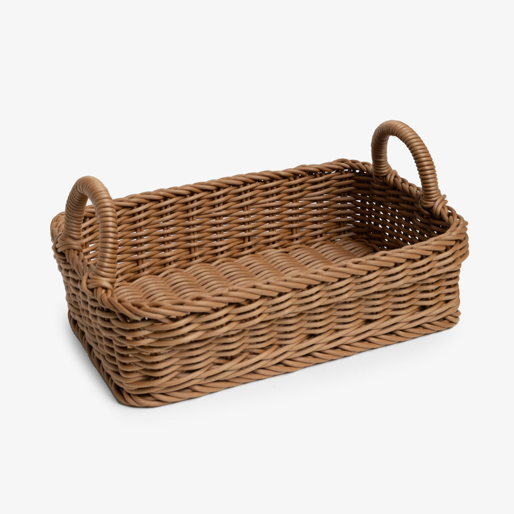 Osier Basket Rectangle With Handles Nutmeg