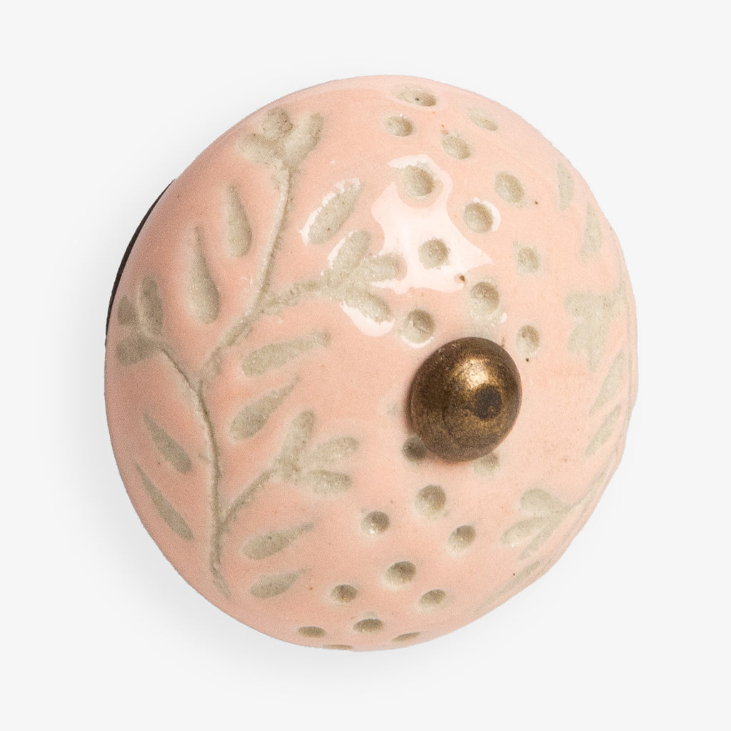 Ceramic Drawer Knob Pale Rose