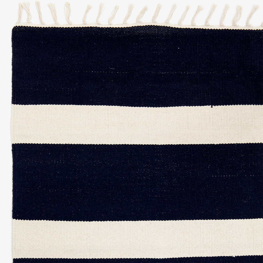 Cotton Rugs Blue 16cm Stripe