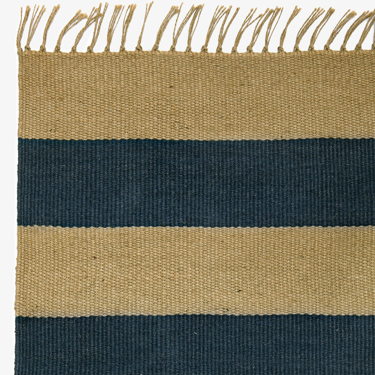 Jute Natural & Blue Stripe Rug 60 x 90cm Alfresco Emporium