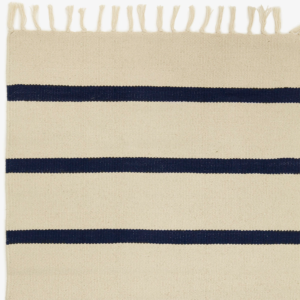 Cotton Rugs Blue 3cm Stripe