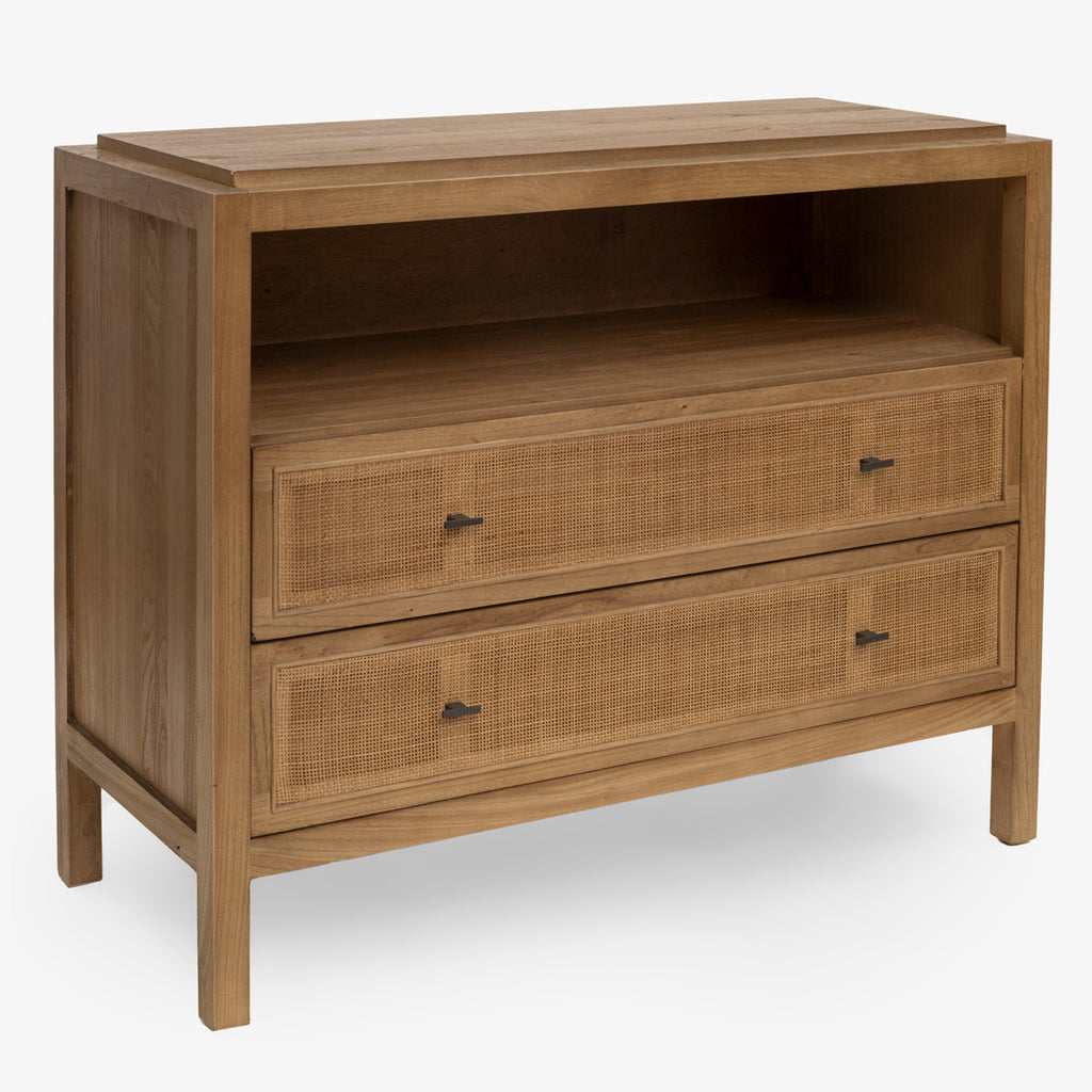 Rattan & Elm Chest of Drawers