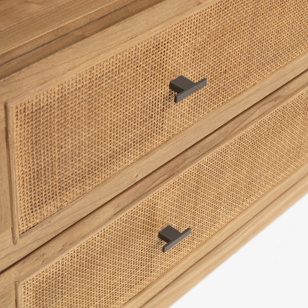 Rattan & Elm Chest of Drawers
