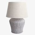 Rattan Lamp Balle White Small Front
