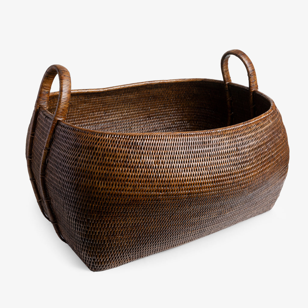 Rattan Log Basket Front