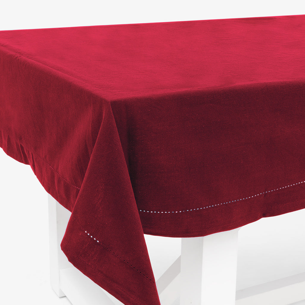 Hemstitch Tablecloths Red