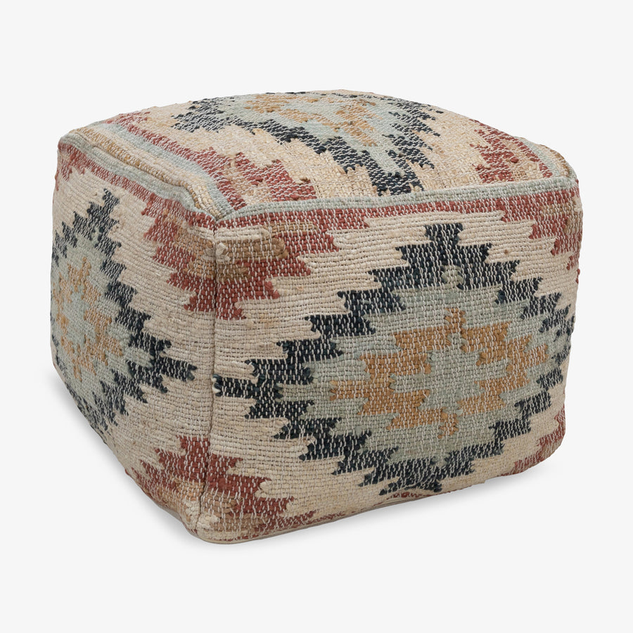 Red Pattern Ottoman Front