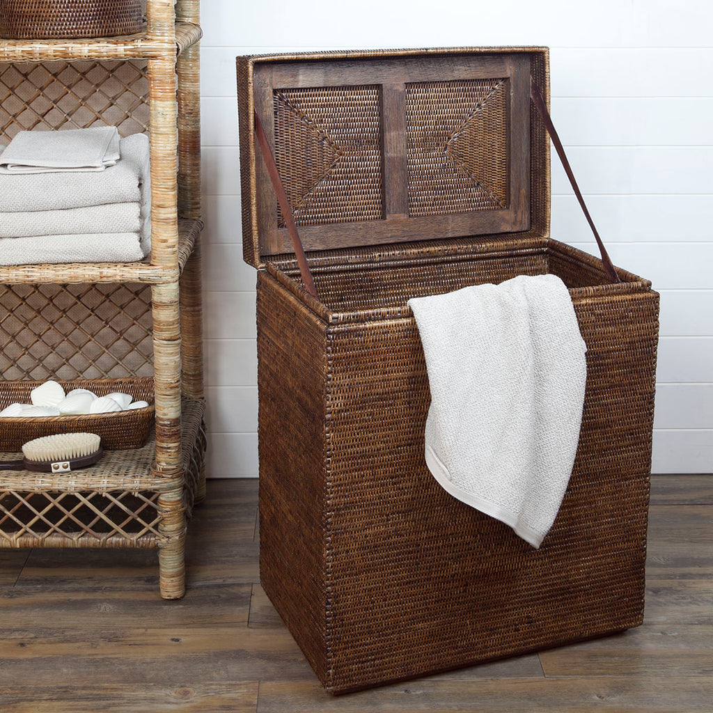 Rattan EMB Laundry Chest Brown