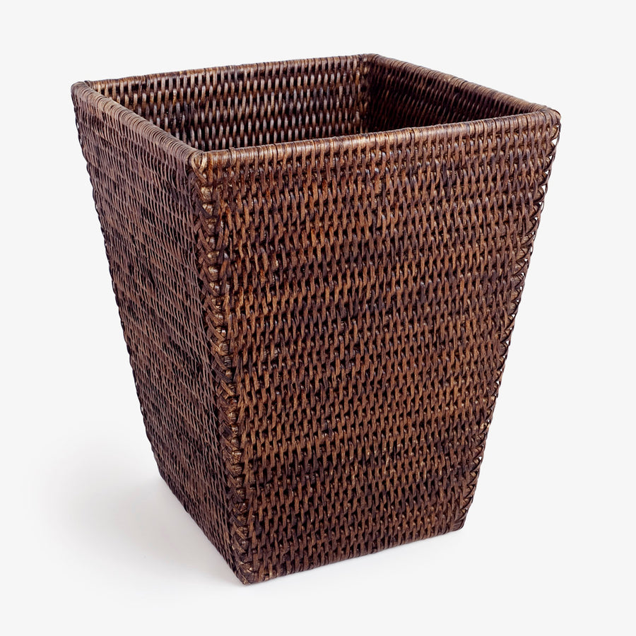 Rattan Waste Paper Bins Brown