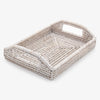 Rattan Serving Tray 25cm White