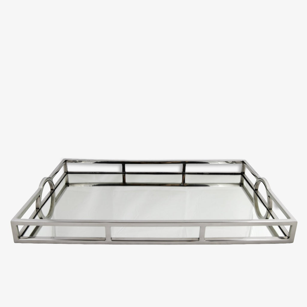Rectangle Mirror Tray with Arch Handle