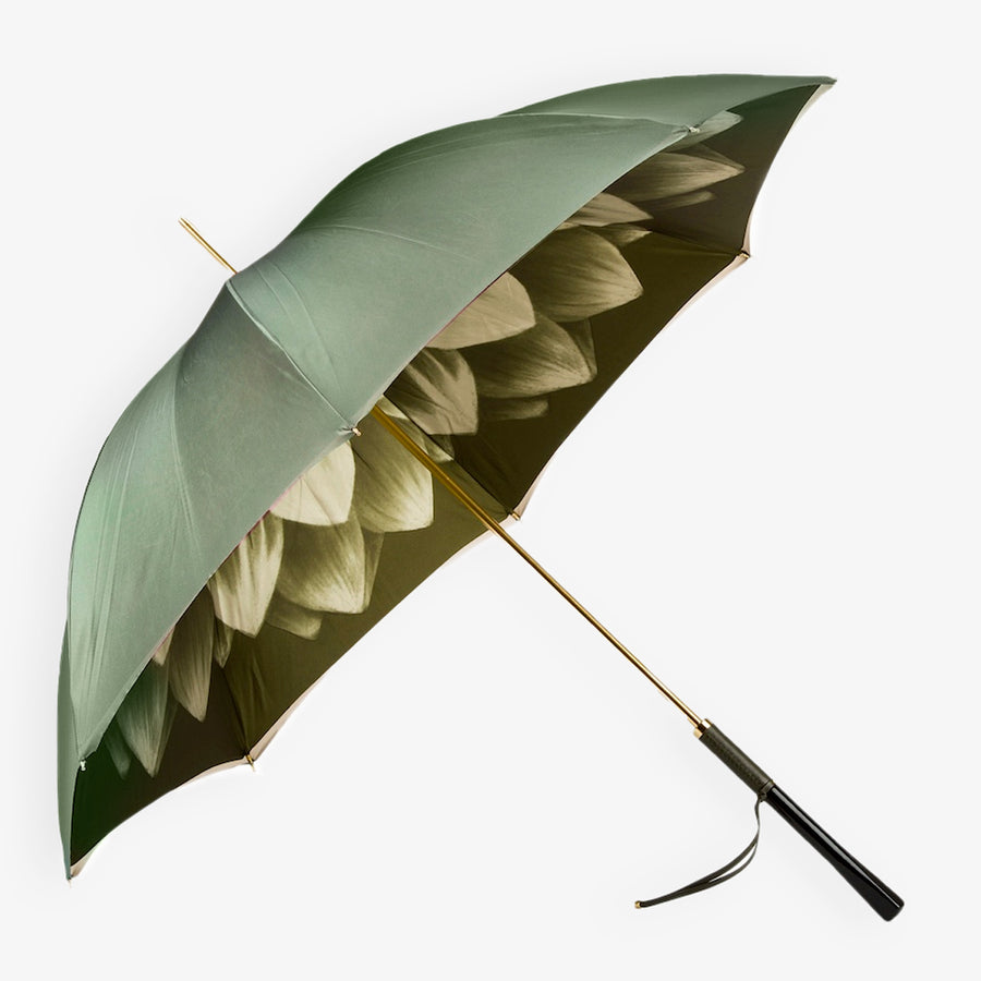 Umbrella Green With White Flowers Open