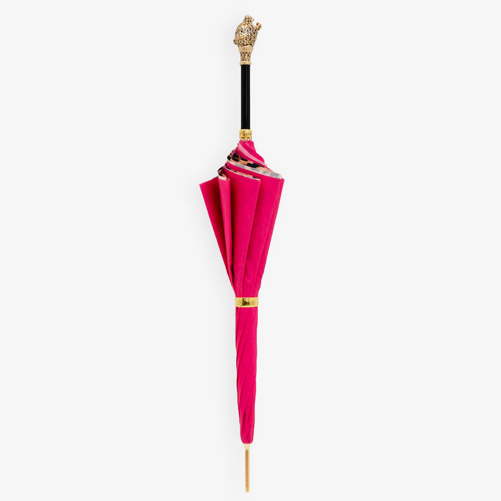 Umbrella Pink With Leopard Print Front