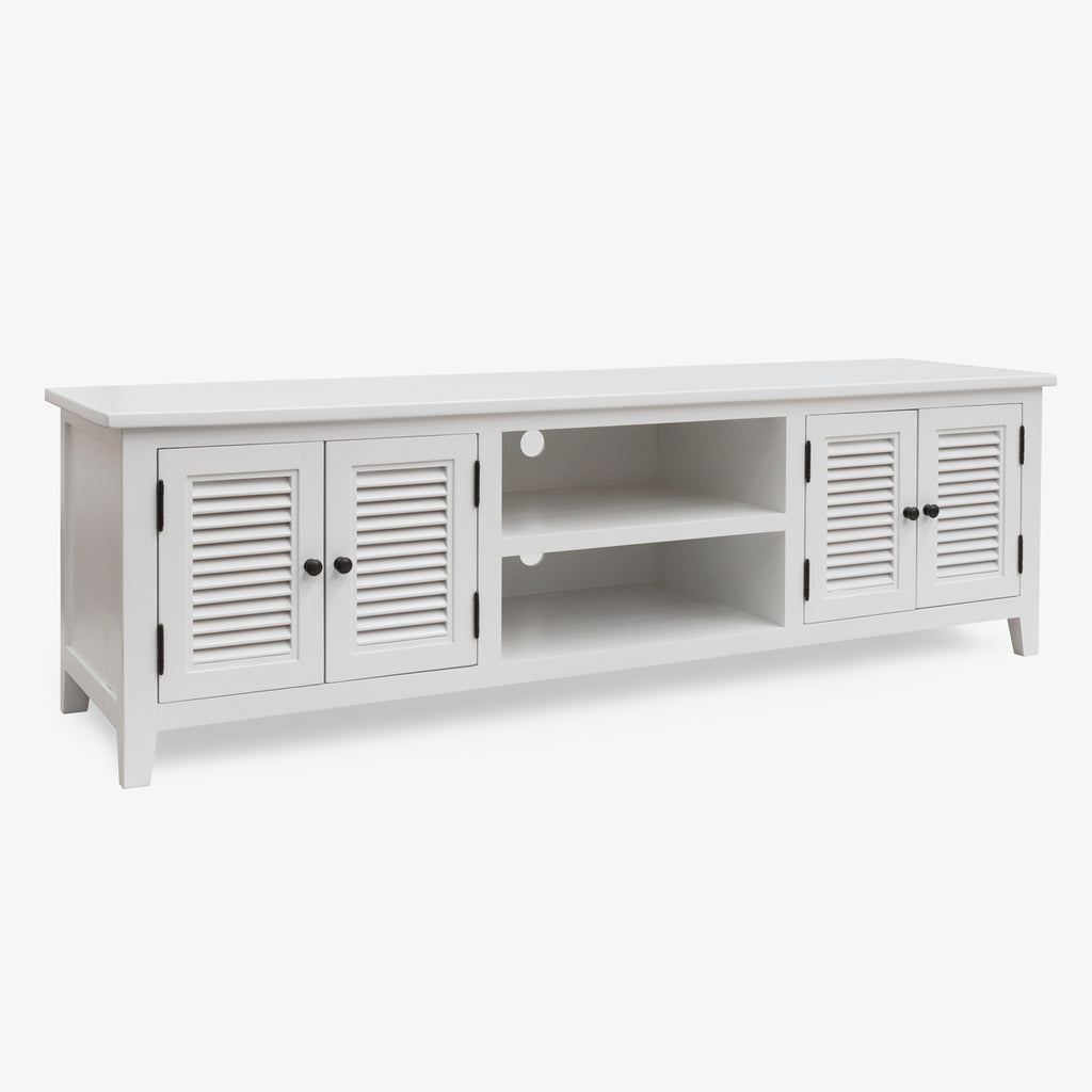 White Four Door TV Cabinet Front