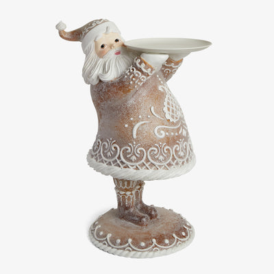 White & Brown Santa With Plate Front