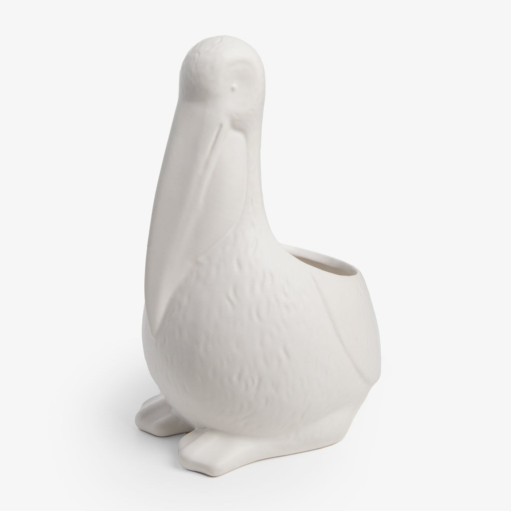 Pelican Pot Planters Ceramic White