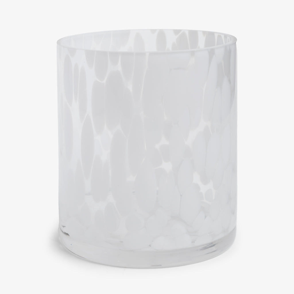 Tortoise Shell Glass Candle Refill Holder (White) | Home Accents