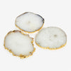 Agate Coasters White & Gold Grouped