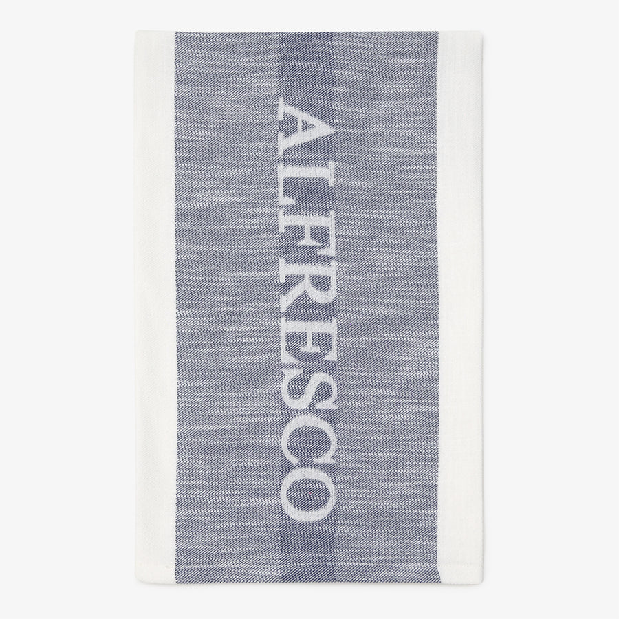Alfresco Tea Towel Slub Navy Folded
