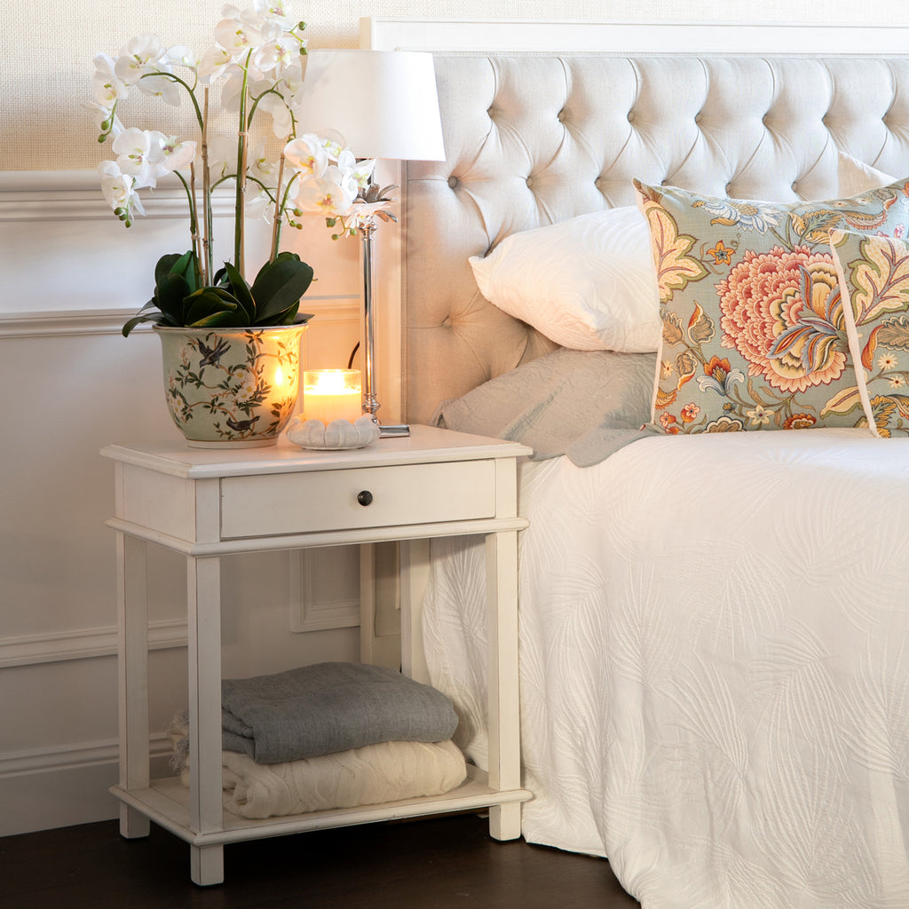 Hudson Bedside Table White