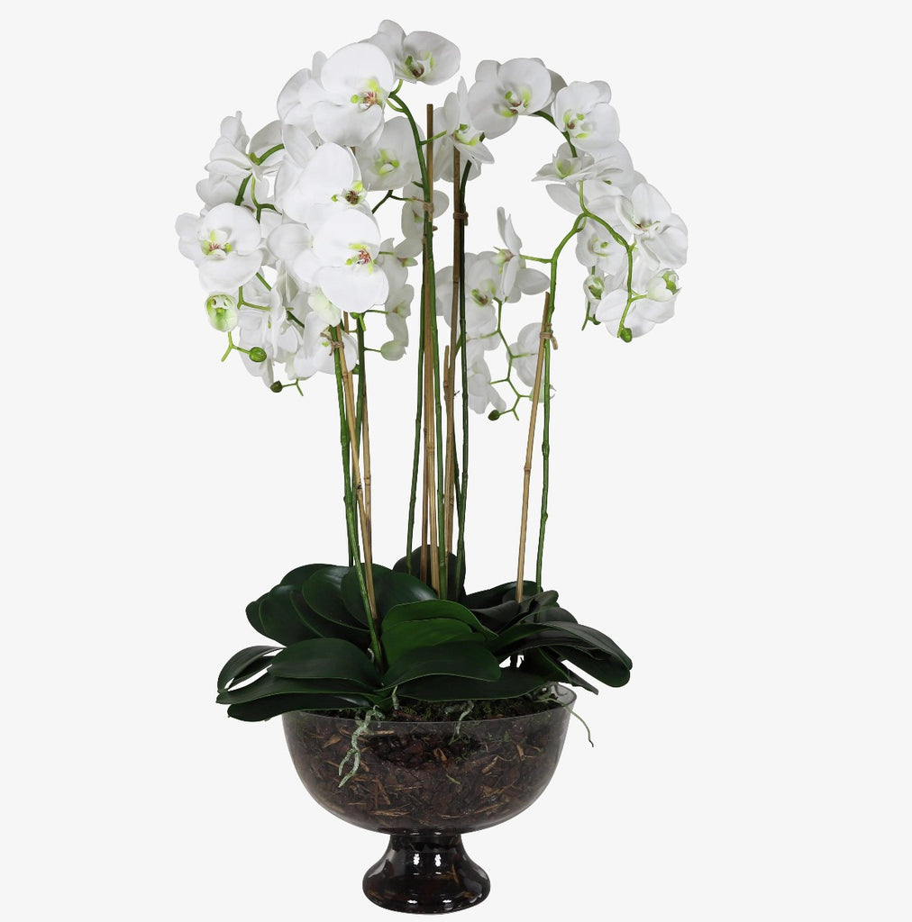 Artificial Flower Arrangement Orchid In Dahlia Bowl 70cm