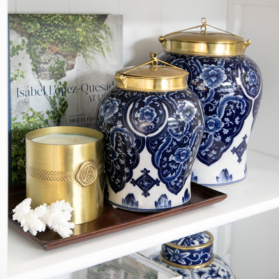 Leather Trays Brown Styled On Shelf