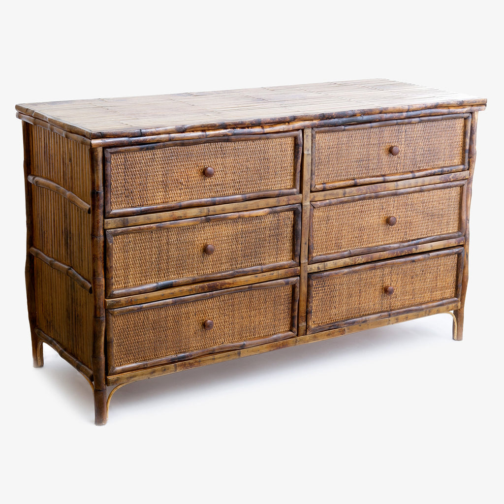 Bamboo Chest Of Six Drawers Natural