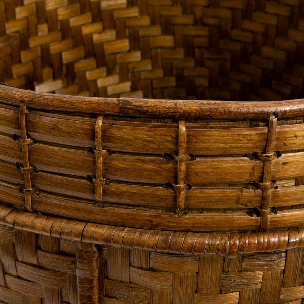 Bamboo & Rattan Laundry Basket Brown