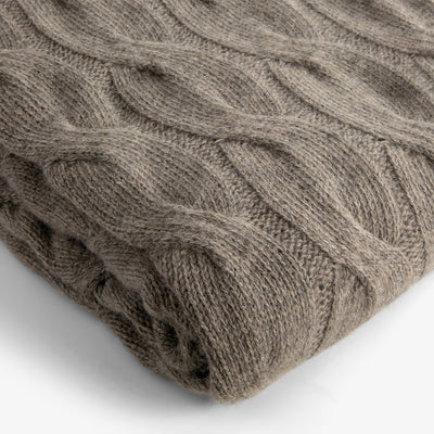 Bemboka Angora & Merino Chunky Cable Throw Mocha