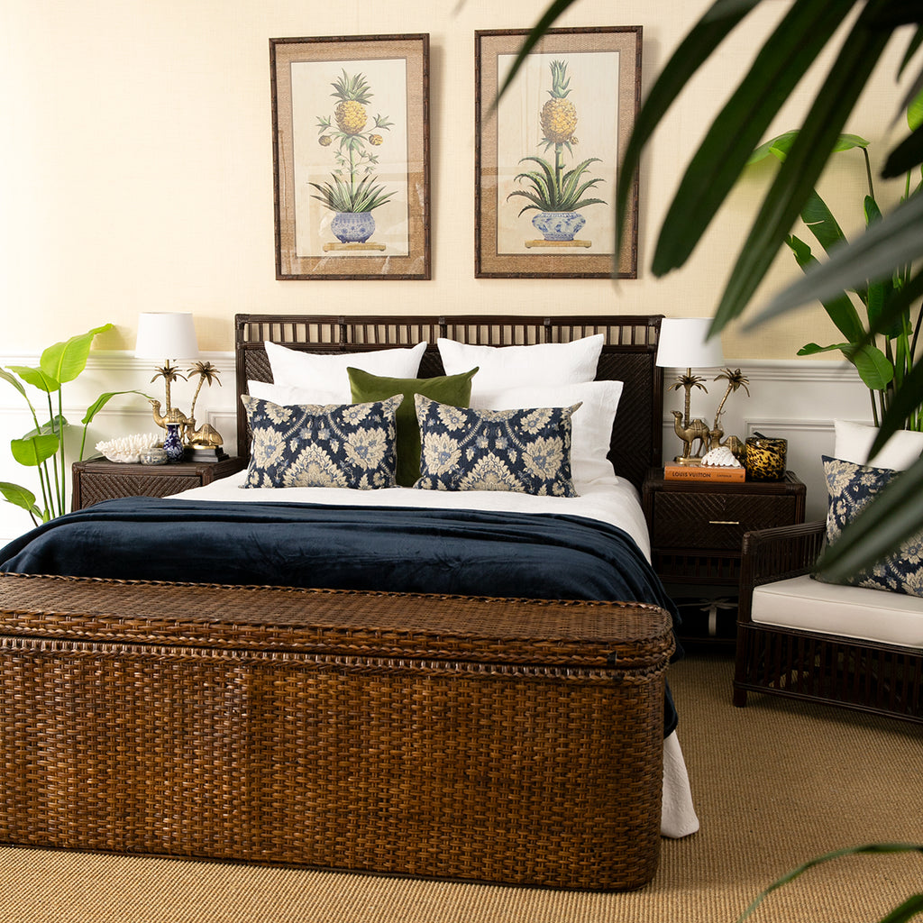 Rattan Bed End Chests Brown