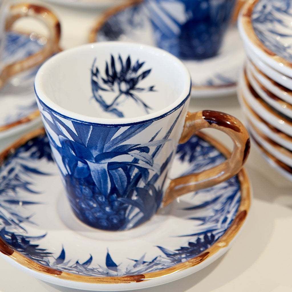 Blue Pineapple Cup & Saucer