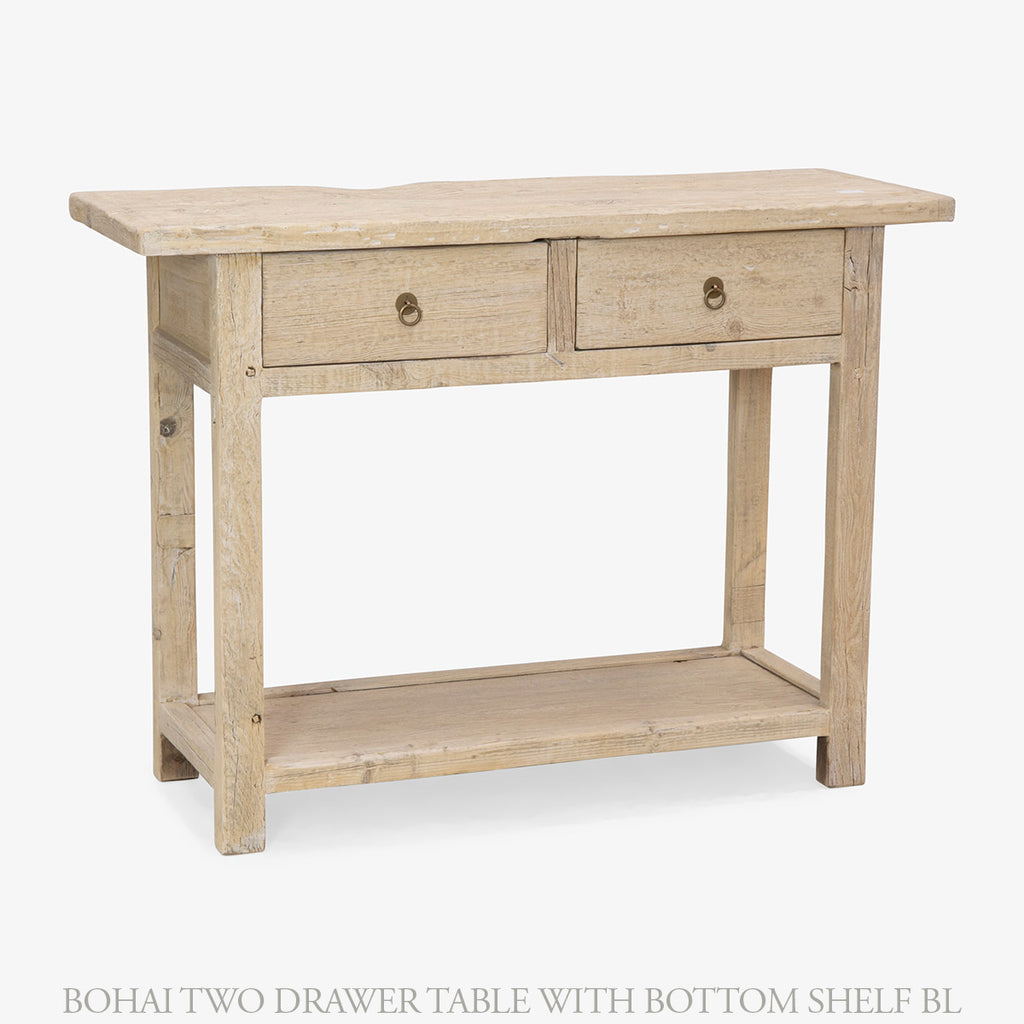 Bohai Two Drawer Tables With Bottom Shelf