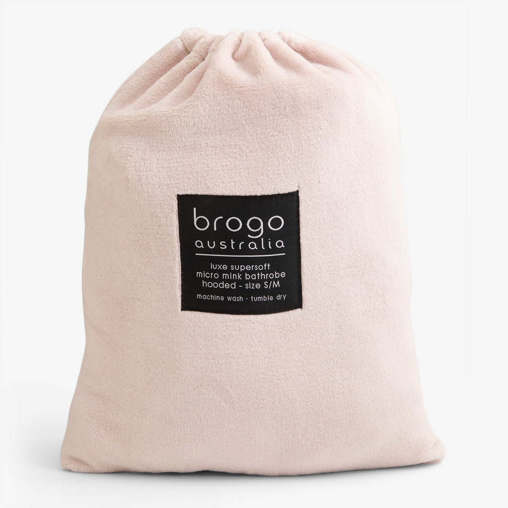 Brogo Hooded Bathrobes Blush Pink