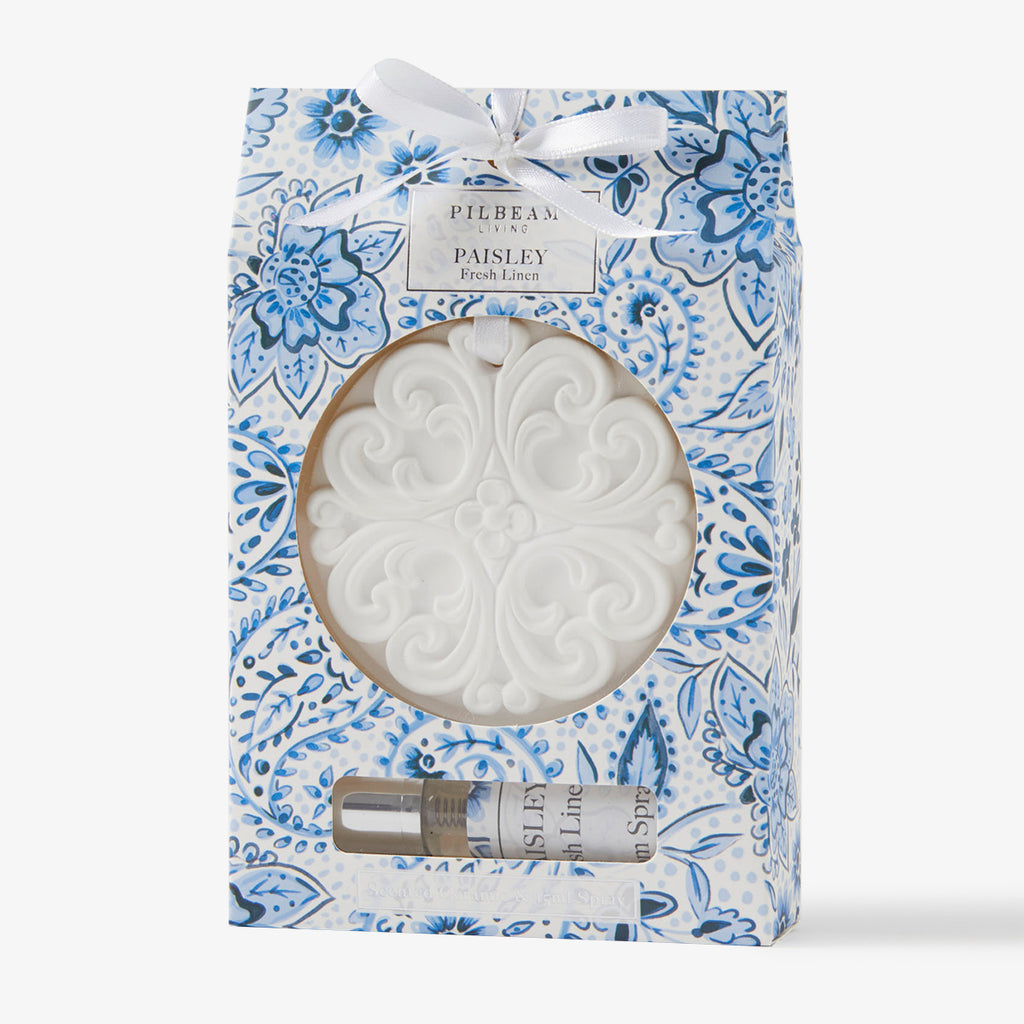 Ceramic Disk Paisley Wardrobe Fragrance Fresh Linen
