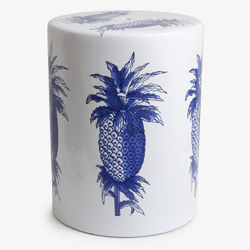 Ceramic Stool Blue Pineapple