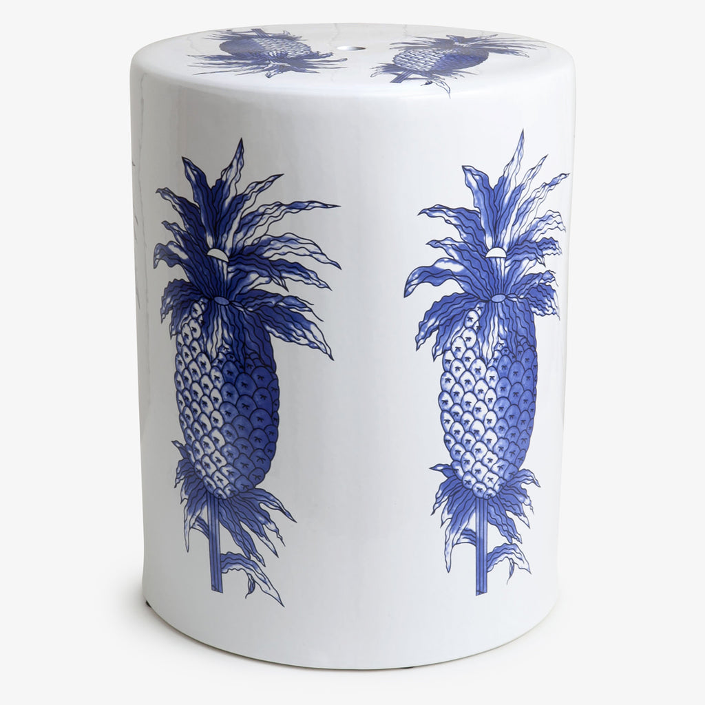 Ceramic Stool Blue Pineapple