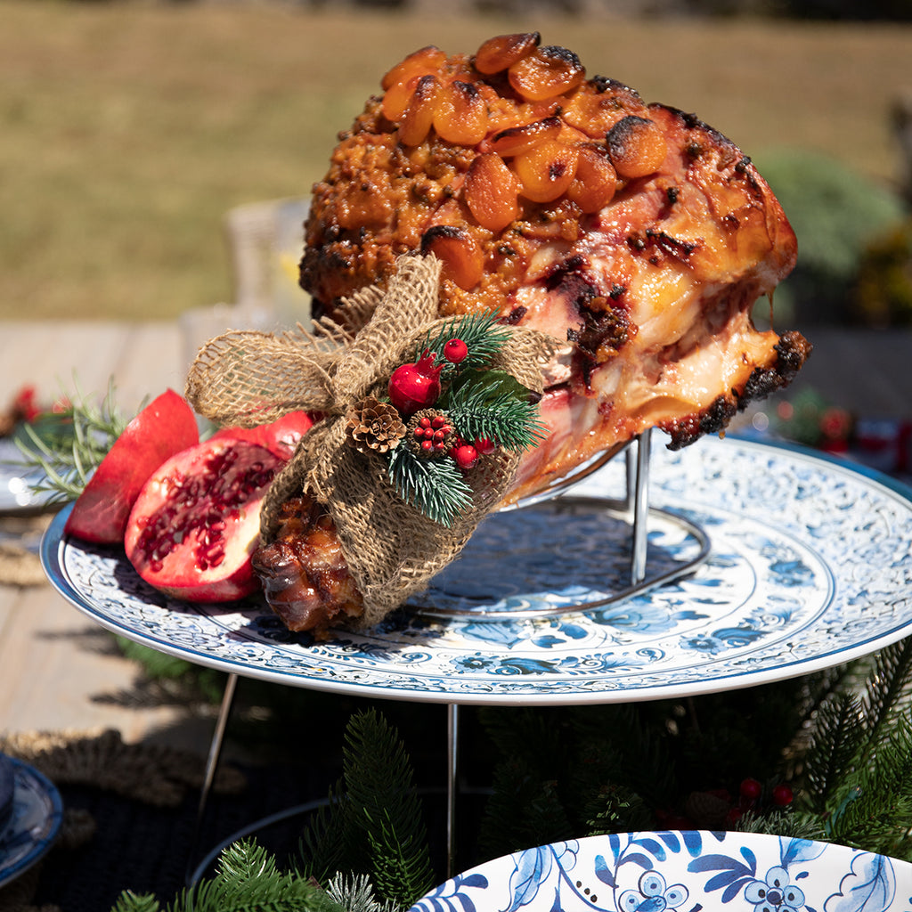 Chrome Ham Stand Styled on Plate