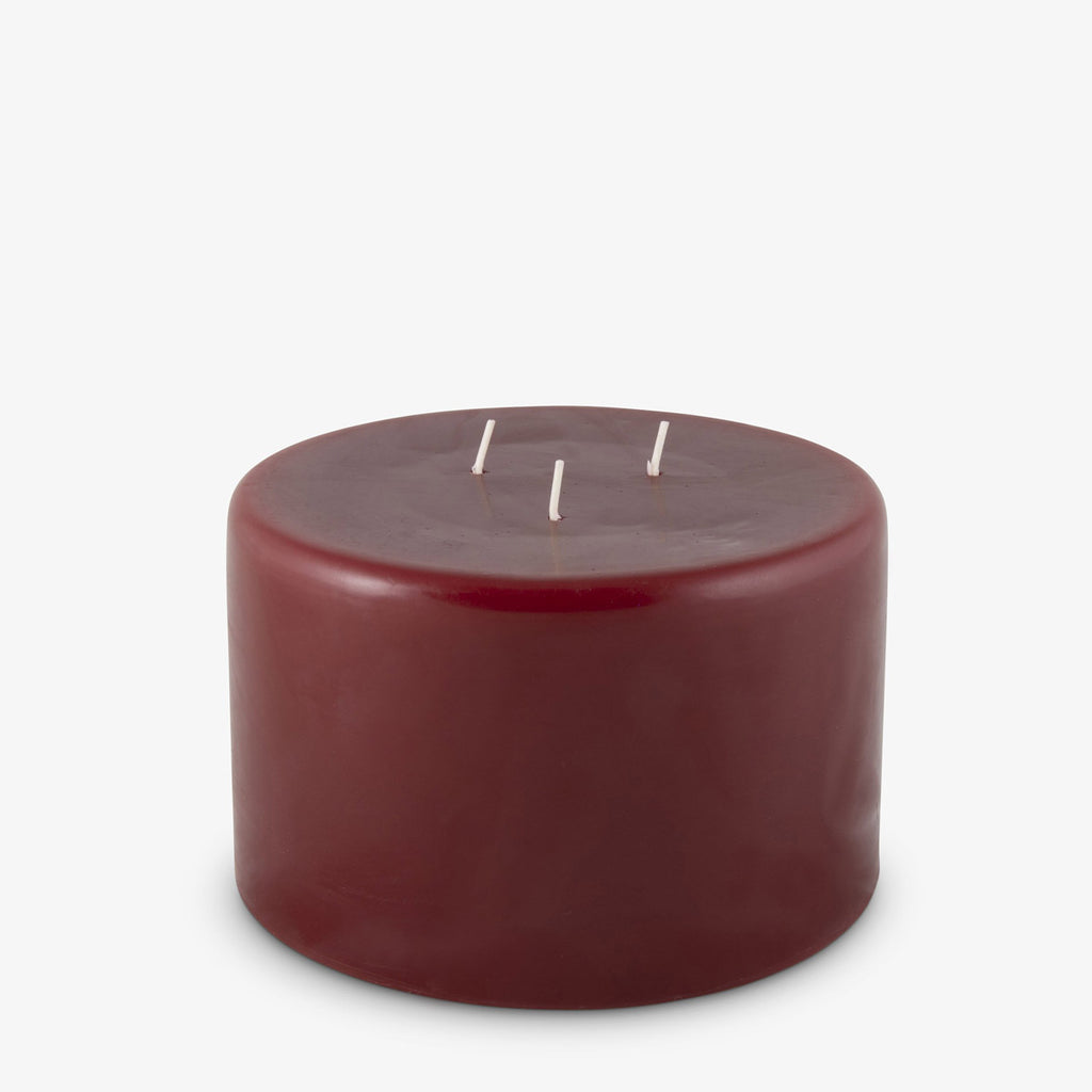 3 wick dark red candle