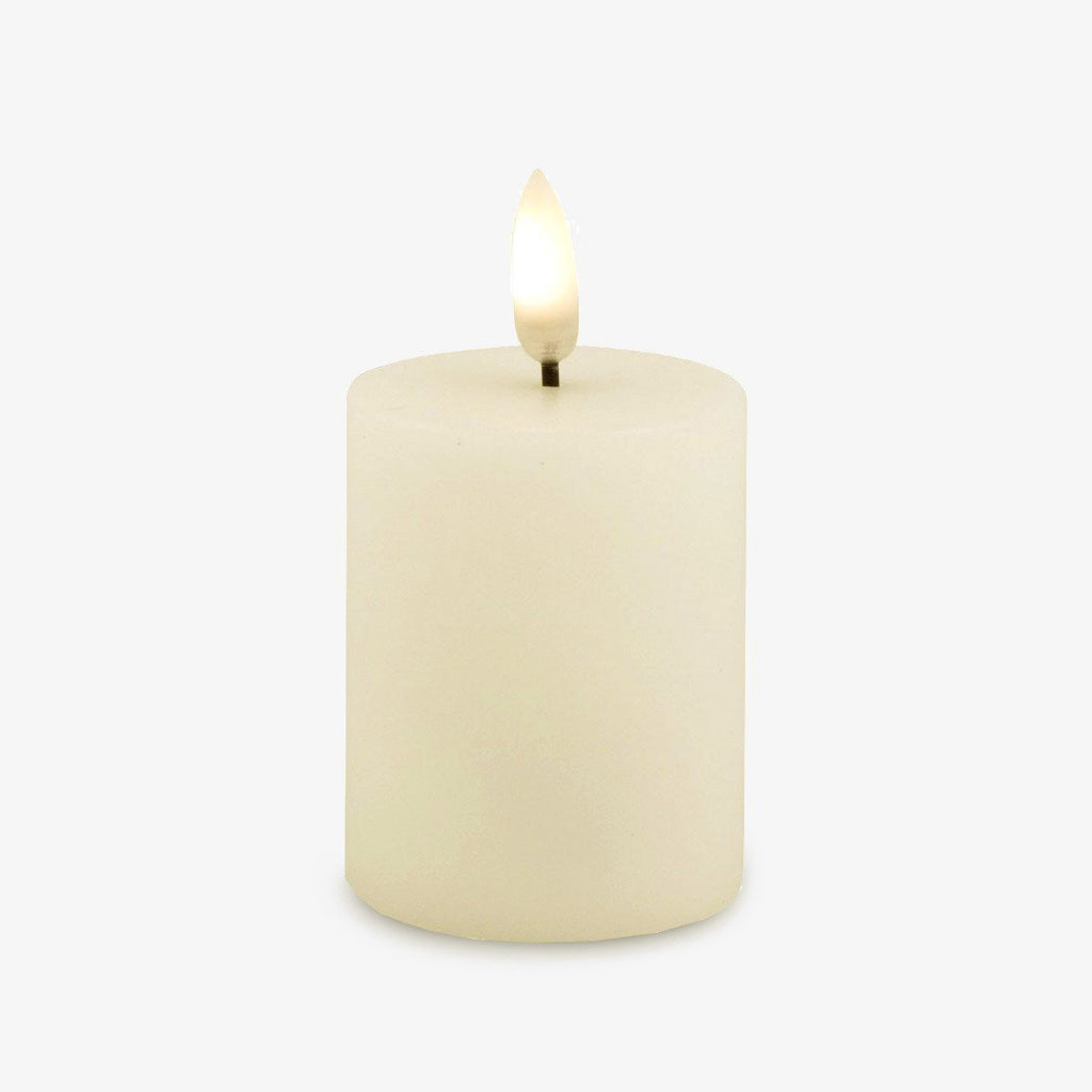 Classic Ivory Lux Flameless Candles 5cm Wide 7.5H