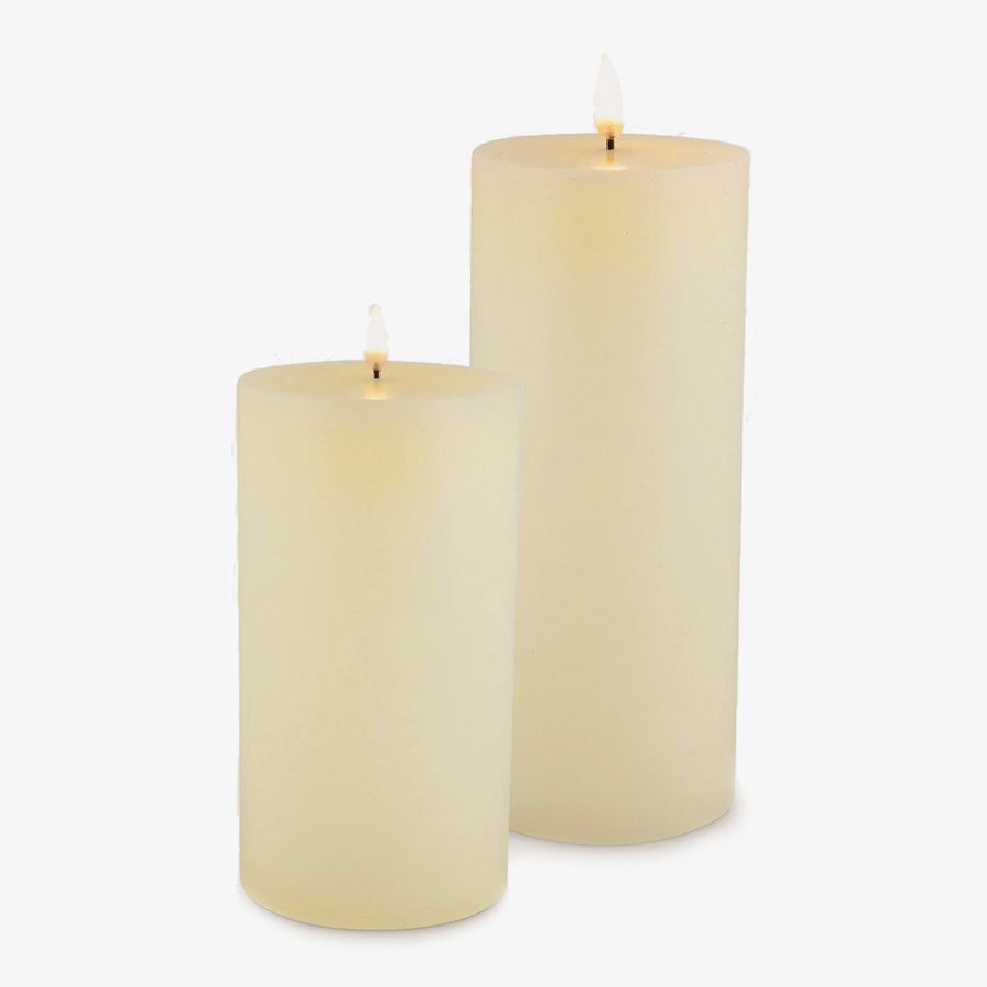 Classic Ivory Lux Flameless Smooth Candles 10cm Wide